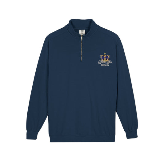Quarter-Zip Sweatshirt — Minimal 'BDR' Chest Logo, Athletic Casual Pullover