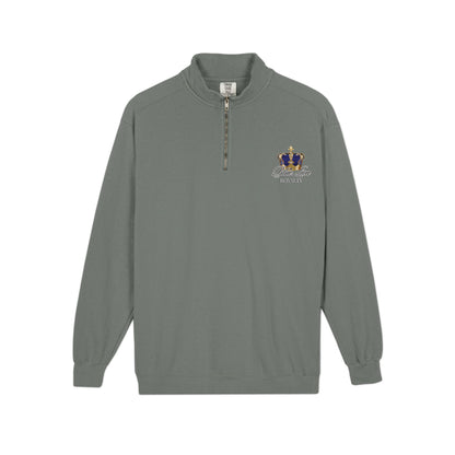 Quarter-Zip Sweatshirt — Minimal 'BDR' Chest Logo, Athletic Casual Pullover