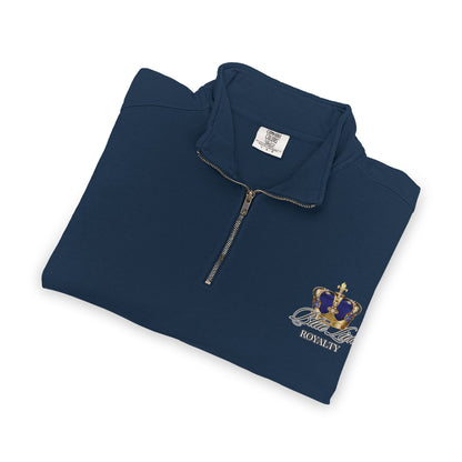 Quarter-Zip Sweatshirt — Minimal 'BDR' Chest Logo, Athletic Casual Pullover