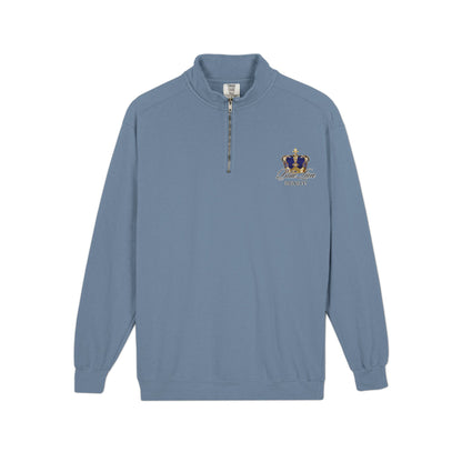 Quarter-Zip Sweatshirt — Minimal 'BDR' Chest Logo, Athletic Casual Pullover